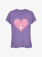 Marvel Avengers Heart Emblems Girls T-Shirt