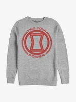 Marvel Black Widow Power Of Crew Sweatshirt