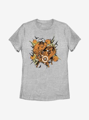 Marvel Avengers Group Pumpkin Womens T-Shirt