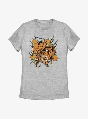 Marvel Avengers Group Pumpkin Womens T-Shirt