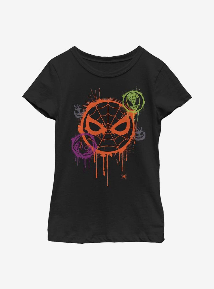 Marvel Avengers Spooky Spider Stencil Youth Girls T-Shirt