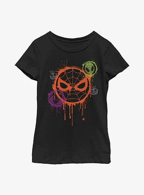 Marvel Avengers Spooky Spider Stencil Youth Girls T-Shirt
