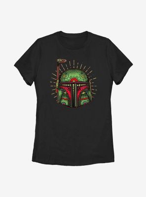 Star Wars Boba Sugar Skull Womens T-Shirt