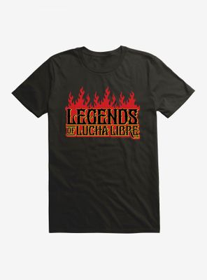 Legends Of Lucha Libre Fire Font T-Shirt