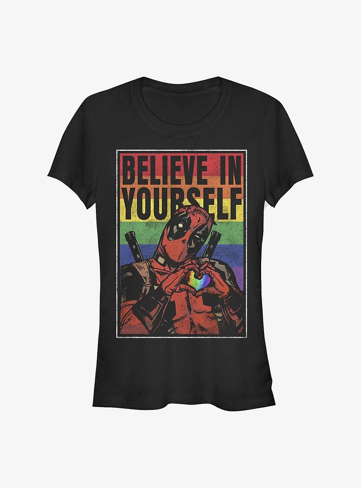 Marvel Deadpool Believe Rainbow Girls T-Shirt