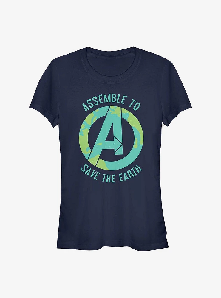 Marvel Avengers Assembling To Save Girls T-Shirt