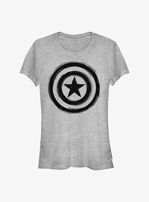 Marvel Captain America Woodcut Cap Girls T-Shirt