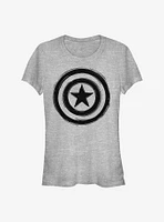 Marvel Captain America Woodcut Cap Girls T-Shirt