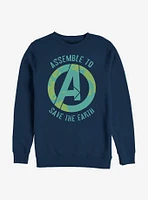 Marvel Avengers Assembling To Save Crew Sweatshirt