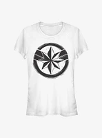 Marvel Captain Woodcut Girls T-Shirt