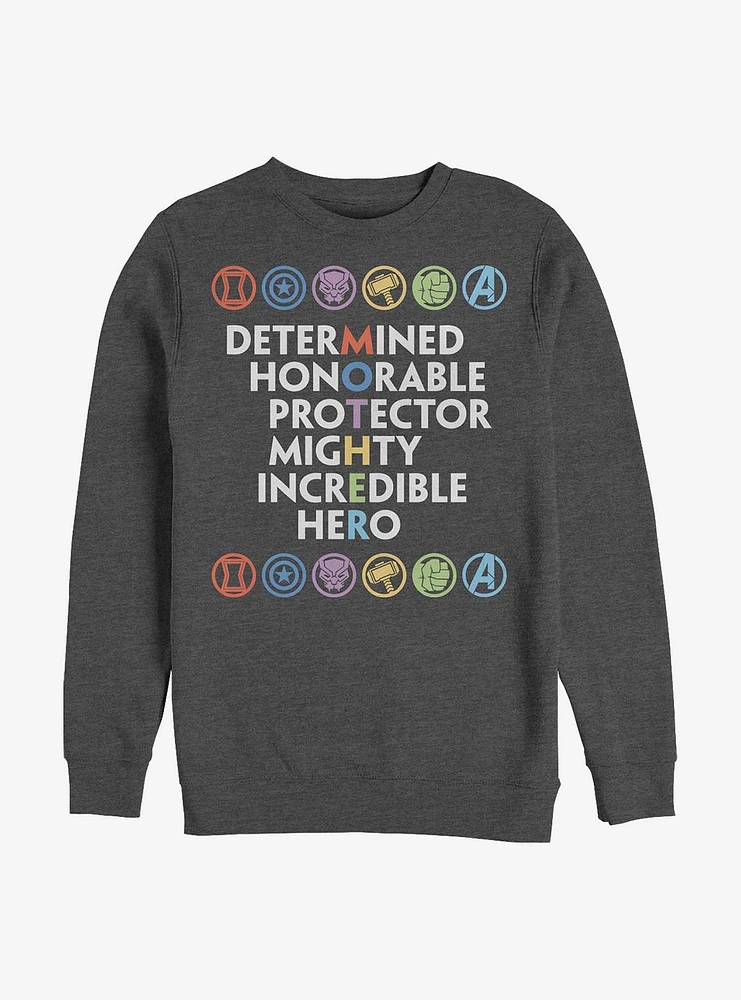 Marvel Avengers Mother Attributed Hero Crew Sweatshirt