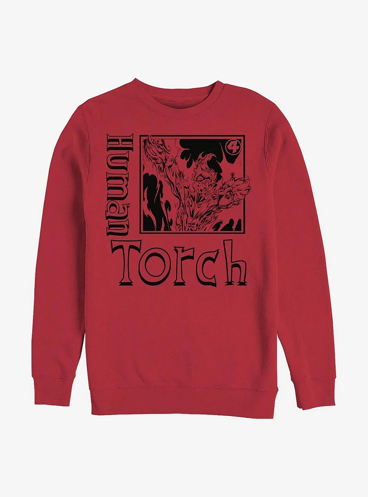 Marvel Fantastic Four Torch Pose Crew Sweatshirt