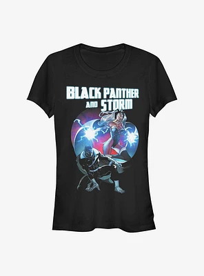 Marvel Black Panther Hero Couple Heart Girls T-Shirt