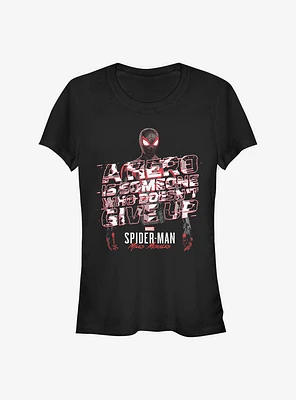 Marvel Spider-Man Miles Morales A Hero Editorial Girls T-Shirt