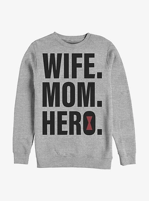Marvel Black Widow Wife Mom Crew Sweatshirt