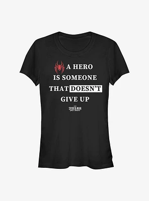 Marvel Spider-Man Miles Morales Hero Text Girls T-Shirt
