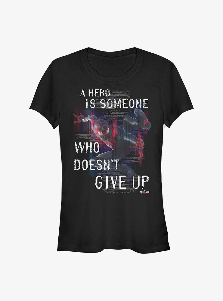 Marvel Spider-Man Miles Morales Don't Give Up Girls T-Shirt