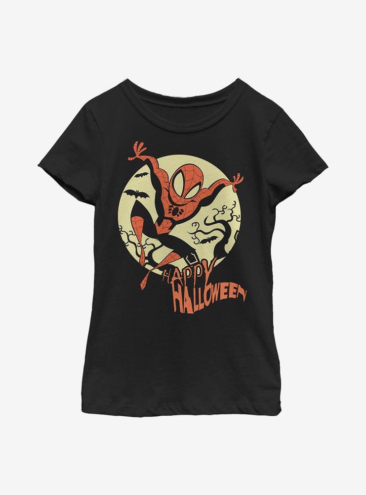 Marvel Spider-Man Halloween Moon Youth Girls T-Shirt