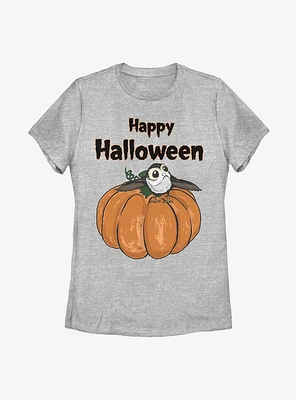 Star Wars Porg On A Pumpkin Womens T-Shirt