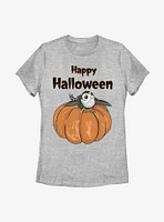 Star Wars Porg On A Pumpkin Womens T-Shirt