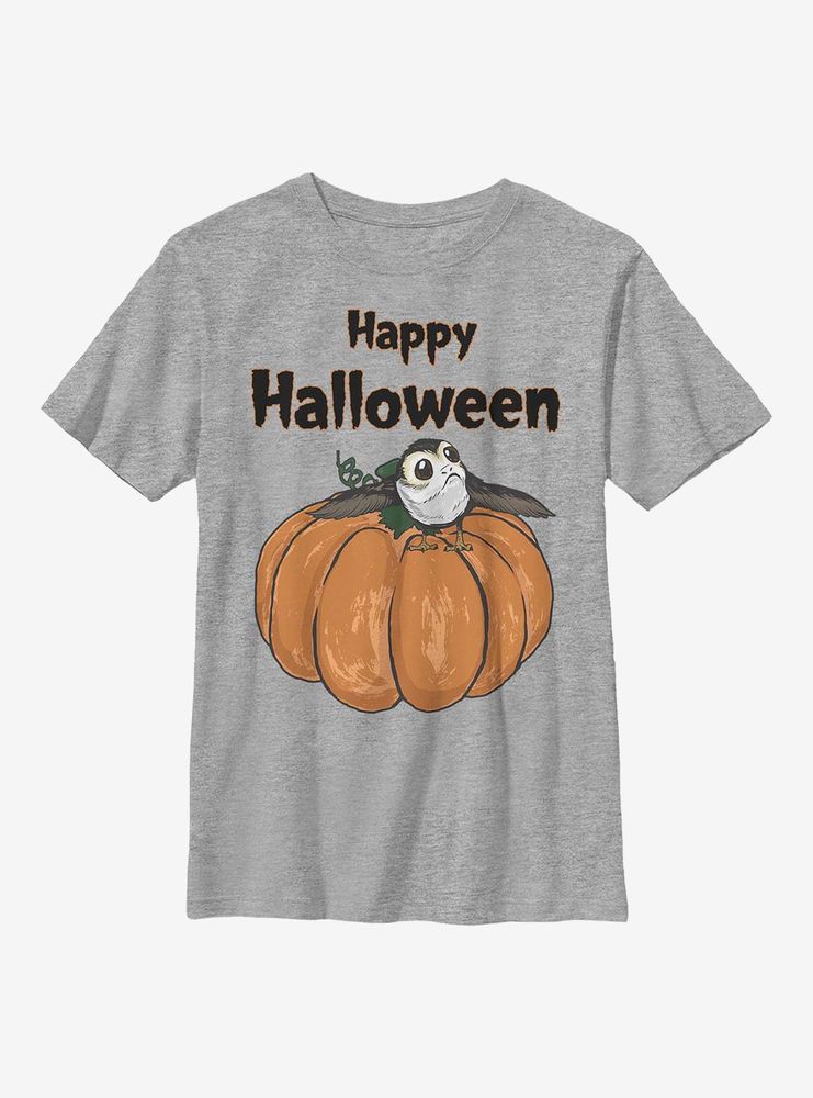 Star Wars Porg On A Pumpkin Youth T-Shirt