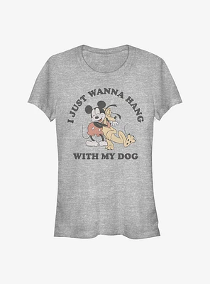 Disney Mickey Mouse & Pluto Dog Lover Girls T-Shirt