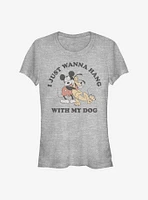 Disney Mickey Mouse & Pluto Dog Lover Girls T-Shirt