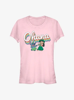 Disney Lilo & Stitch Rainbow Ohana Girls T-Shirt