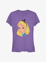 Disney Alice Wonderland Big Face Girls T-Shirt