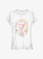 Disney Bambi Watercolor Floral Girls T-Shirt