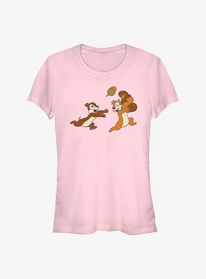 Disney Chip N' Dale Acorn Big Characters Girls T-Shirt