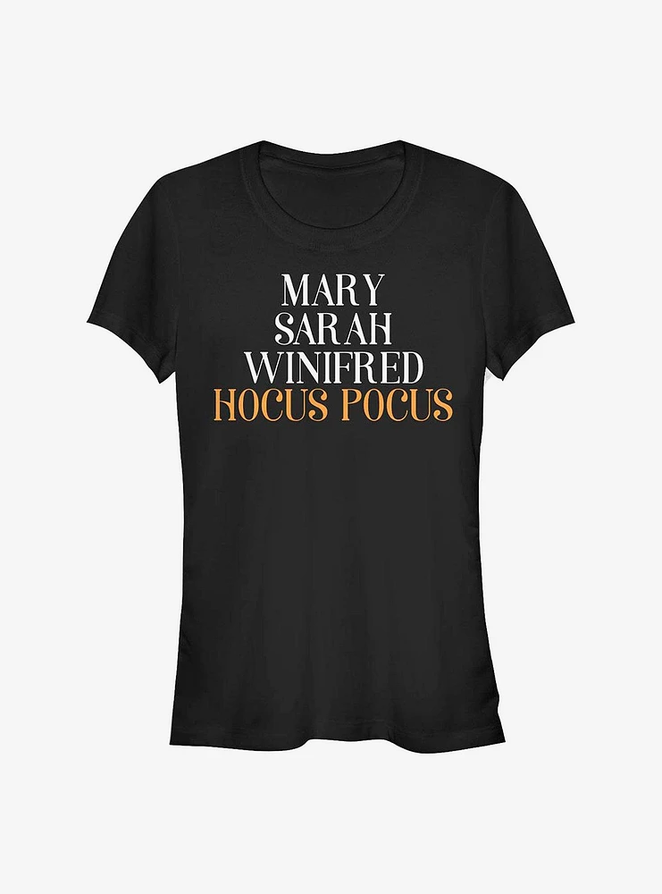 Disney Hocus Pocus Name Stack Girls T-Shirt