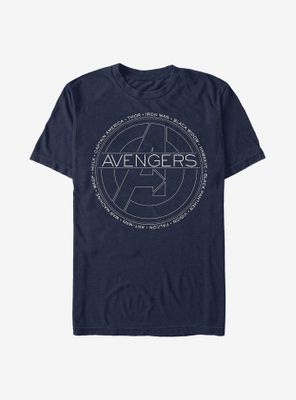 Marvel Avengers Names T-Shirt