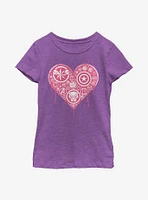 Marvel Avengers Heart Emblems Youth Girls T-Shirt