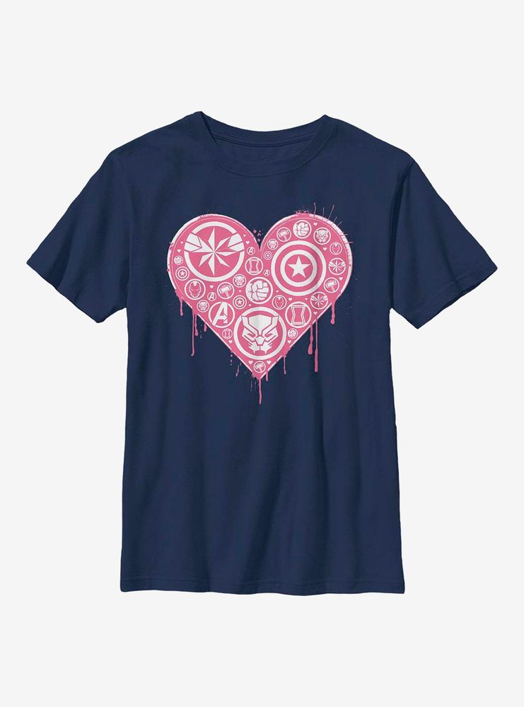 Marvel Avengers Heart Emblems Youth T-Shirt