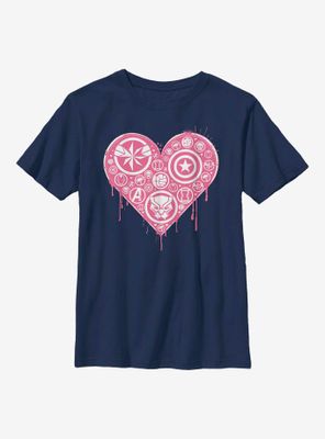 Marvel Avengers Heart Emblems Youth T-Shirt