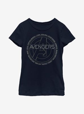 Marvel Avengers Names Youth Girls T-Shirt