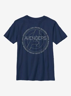 Marvel Avengers Names Youth T-Shirt