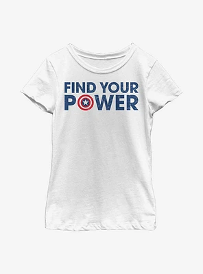 Marvel Captain America Shield Power Youth Girls T-Shirt