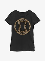 Marvel Black Widow Icon Leopard Fill Youth Girls T-Shirt