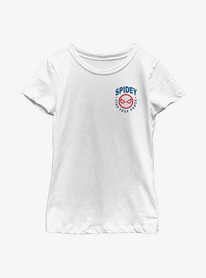 Marvel Spider-Man Spidey Faux Pocket Youth Girls T-Shirt