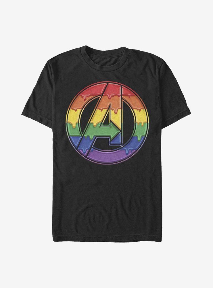 Marvel Avengers Dripping Rainbow Logo T-Shirt