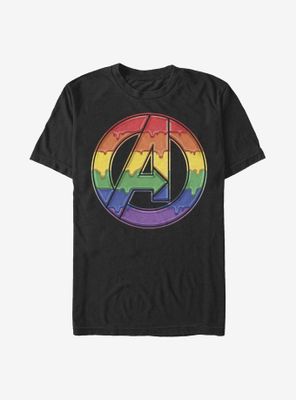 Marvel Avengers Dripping Rainbow Logo T-Shirt