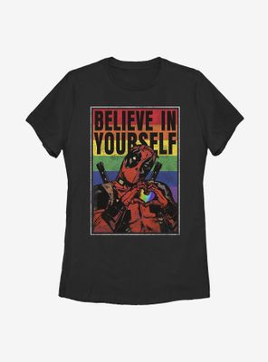 Marvel Deadpool Believe Rainbow Womens T-Shirt