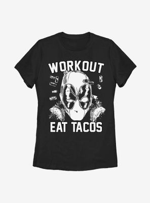 Marvel Deadpool Workout Tacos Womens T-Shirt