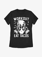 Marvel Deadpool Workout Tacos Womens T-Shirt