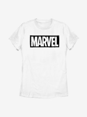 Marvel Logo Linocut Womens T-Shirt