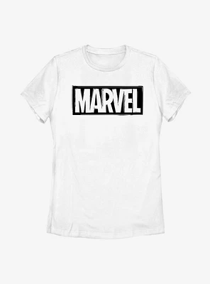 Marvel Logo Linocut Womens T-Shirt