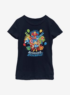 Marvel Avengers Birthday Assemble Youth Girls T-Shirt