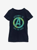 Marvel Avengers Assembling To Save Youth Girls T-Shirt